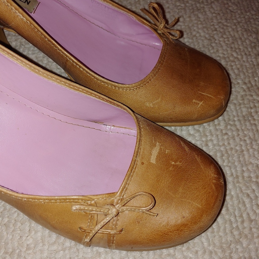 90s Steve Madden brown kitten heels w/bows - Picture 5 of 8